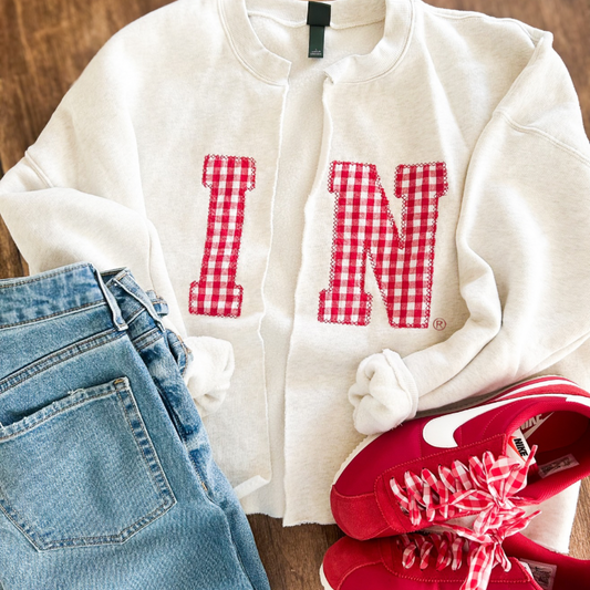 Officially Licensed Indiana Cardigan Cut Sweatshirt