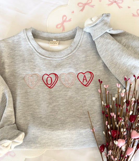 Toddler Valentines Day Candy Heart Sweatshirt